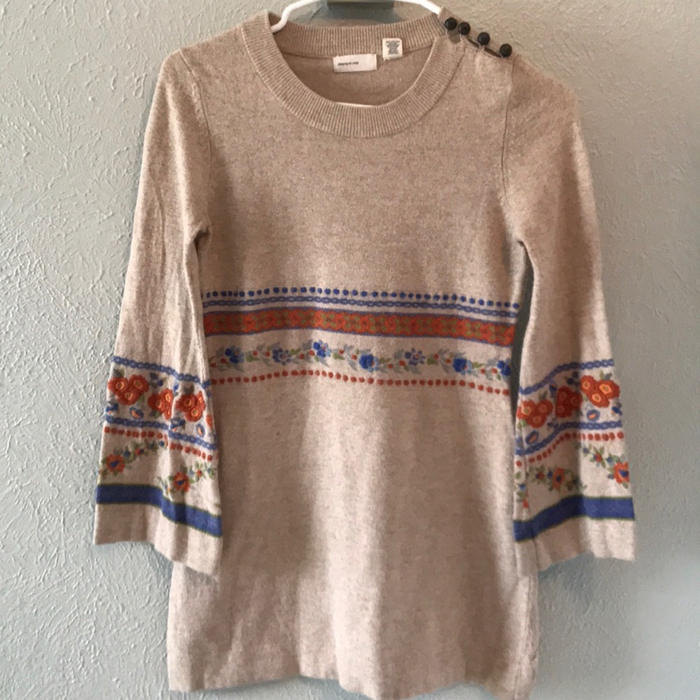 Anthropologie Boho Sweater with Bell Sleeves